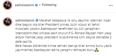 Xatirədən Məlahət Abbasovaya: 