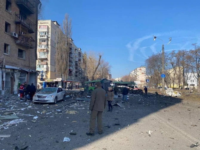 Kiyev səmasında Rusiyanın qanadlı raketi vuruldu - FOTO