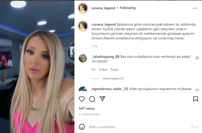 Mətanət İsgəndərlinin gəlini Canana onunla barışmaq istəyir - FOTO/VİDEO