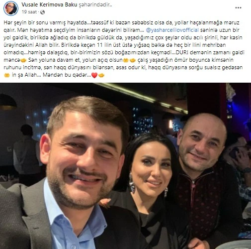 Yaşarla Vüsalə ayrıldı: 