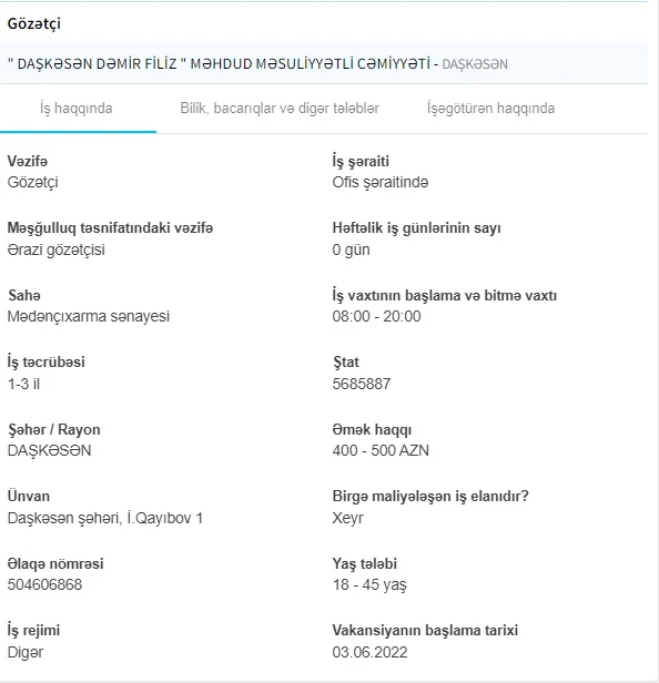 İşsizlərin NƏZƏRİNƏ! Dövlət boş iş yerlərini açıqladı - 1800 AZN maaş