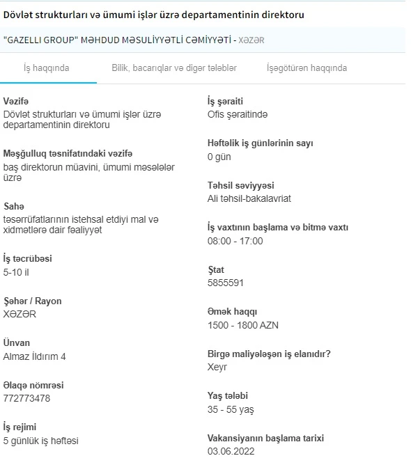 İşsizlərin NƏZƏRİNƏ! Dövlət boş iş yerlərini açıqladı - 1800 AZN maaş