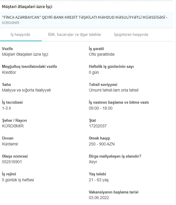 İşsizlərin NƏZƏRİNƏ! Dövlət boş iş yerlərini açıqladı - 1800 AZN maaş