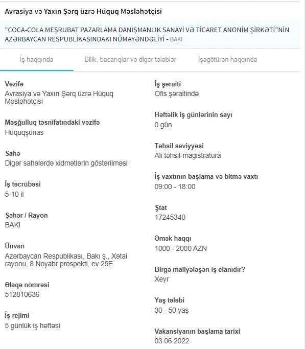 İşsizlərin NƏZƏRİNƏ! Dövlət boş iş yerlərini açıqladı - 1800 AZN maaş