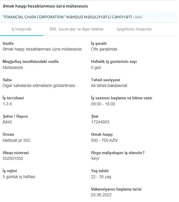 İşsizlərin NƏZƏRİNƏ! Dövlət boş iş yerlərini açıqladı - 1800 AZN maaş
