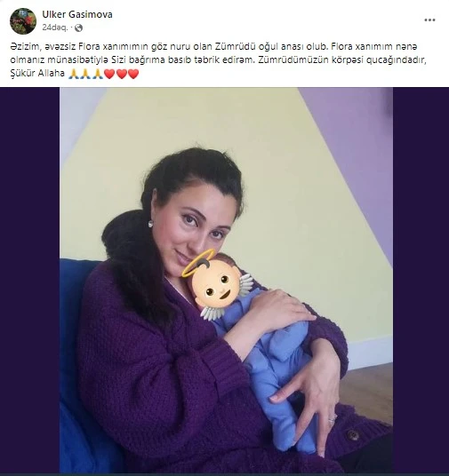 Flora Kərimova ilk dəfə nənə oldu - FOTO