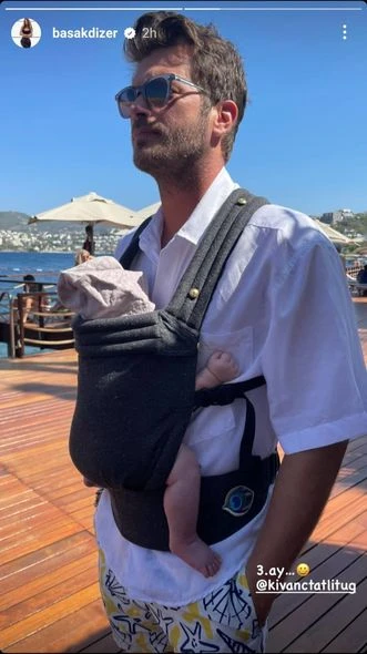 Kıvanç Tatlıtuğ üç aylıq oğlu ilə - FOTO