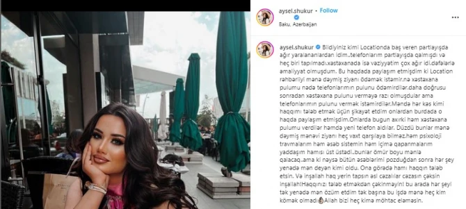Gecə klubunda yaralanan Aysel: 