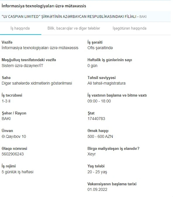 İşsizlərin NƏZƏRİNƏ! Dövlət boş iş yerlərini açıqladı - 8000 AZN maaş