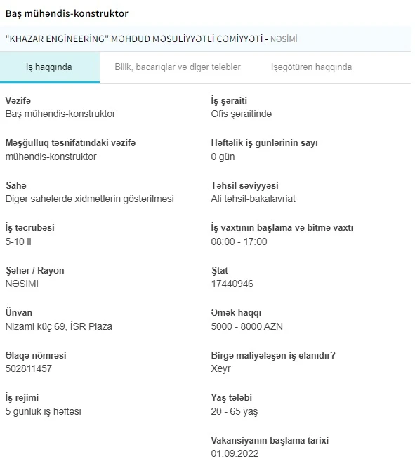İşsizlərin NƏZƏRİNƏ! Dövlət boş iş yerlərini açıqladı - 8000 AZN maaş