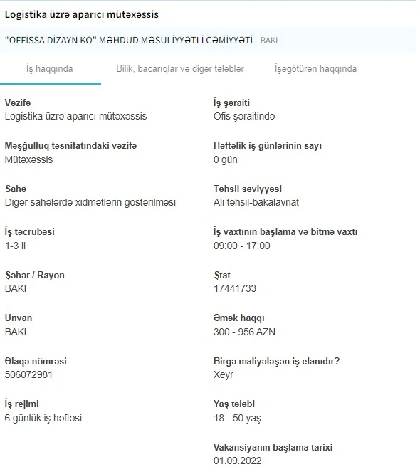 İşsizlərin NƏZƏRİNƏ! Dövlət boş iş yerlərini açıqladı - 8000 AZN maaş