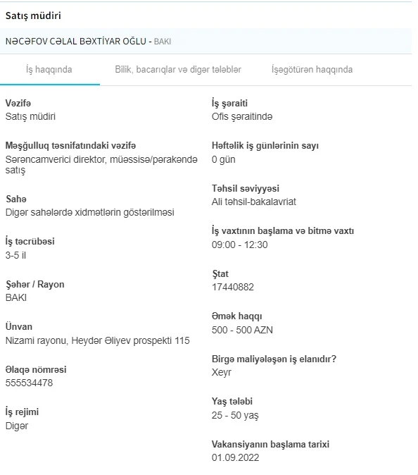 İşsizlərin NƏZƏRİNƏ! Dövlət boş iş yerlərini açıqladı - 8000 AZN maaş