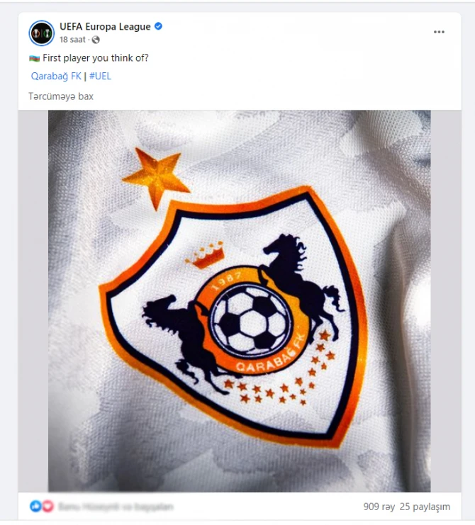 UEFA-nın rəsmi səhifəsindən 