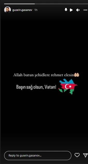 Hüseyn tənqidlərdən sonra Azərbaycanla bağlı paylaşım etdi - FOTO