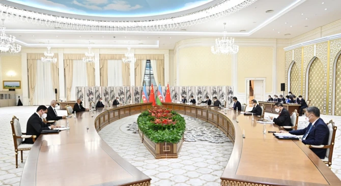 İlham Əliyev Səmərqənddə Çin lideri ilə görüşüb - FOTO - YENİLƏNİB