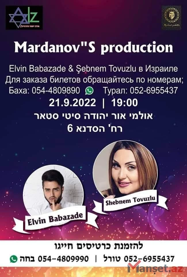 Şəbnəm Tovuzlu İsrailə konsertə gedir - Azərbaycanlılar etiraz etdi - FOTO/VİDEO