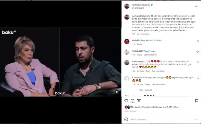 Namiq Qaraçuxurludan SƏRT İSMARIŞ: 
