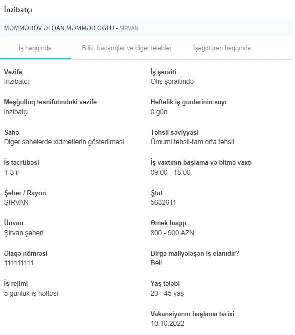 İşsizlərin NƏZƏRİNƏ! - Sürücü 1300 AZN maaş - SİYAHI