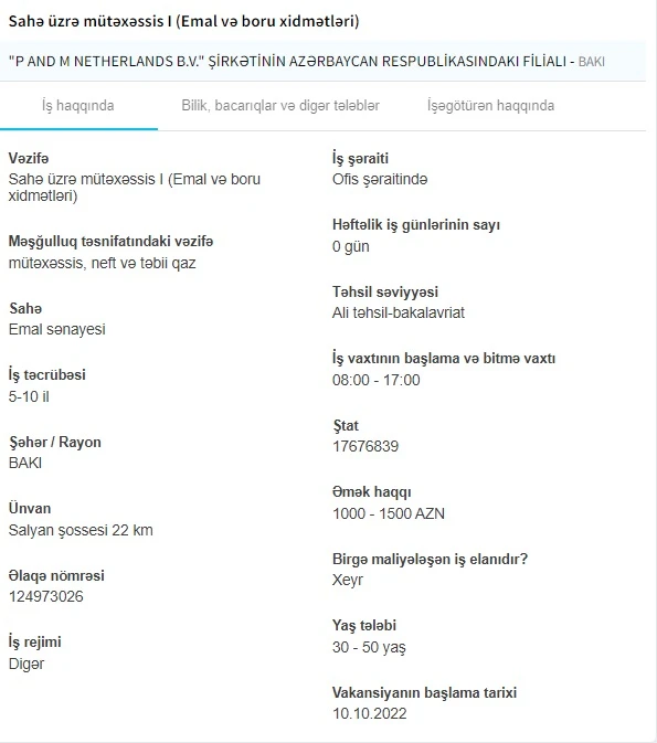 İşsizlərin NƏZƏRİNƏ! - Sürücü 1300 AZN maaş - SİYAHI