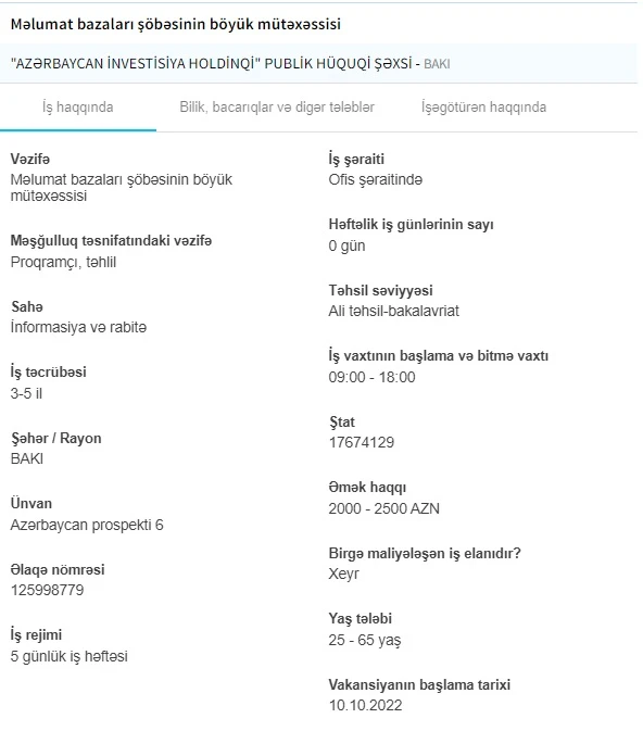 İşsizlərin NƏZƏRİNƏ! - Sürücü 1300 AZN maaş - SİYAHI