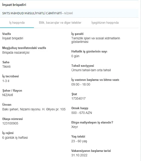 İşsizlərin NƏZƏRİNƏ! - Dövlət boş iş yerlərini açıqladı - 2500 AZN maaş