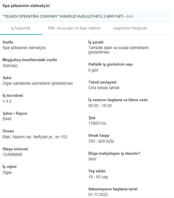İşsizlərin NƏZƏRİNƏ! - Dövlət boş iş yerlərini açıqladı - 2500 AZN maaş