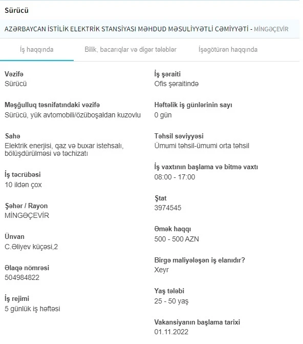 İşsizlərin NƏZƏRİNƏ! - Dövlət boş iş yerlərini açıqladı - 2500 AZN maaş