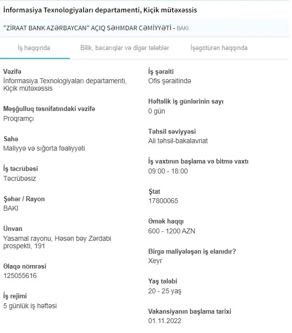 İşsizlərin NƏZƏRİNƏ! - Dövlət boş iş yerlərini açıqladı - 2500 AZN maaş