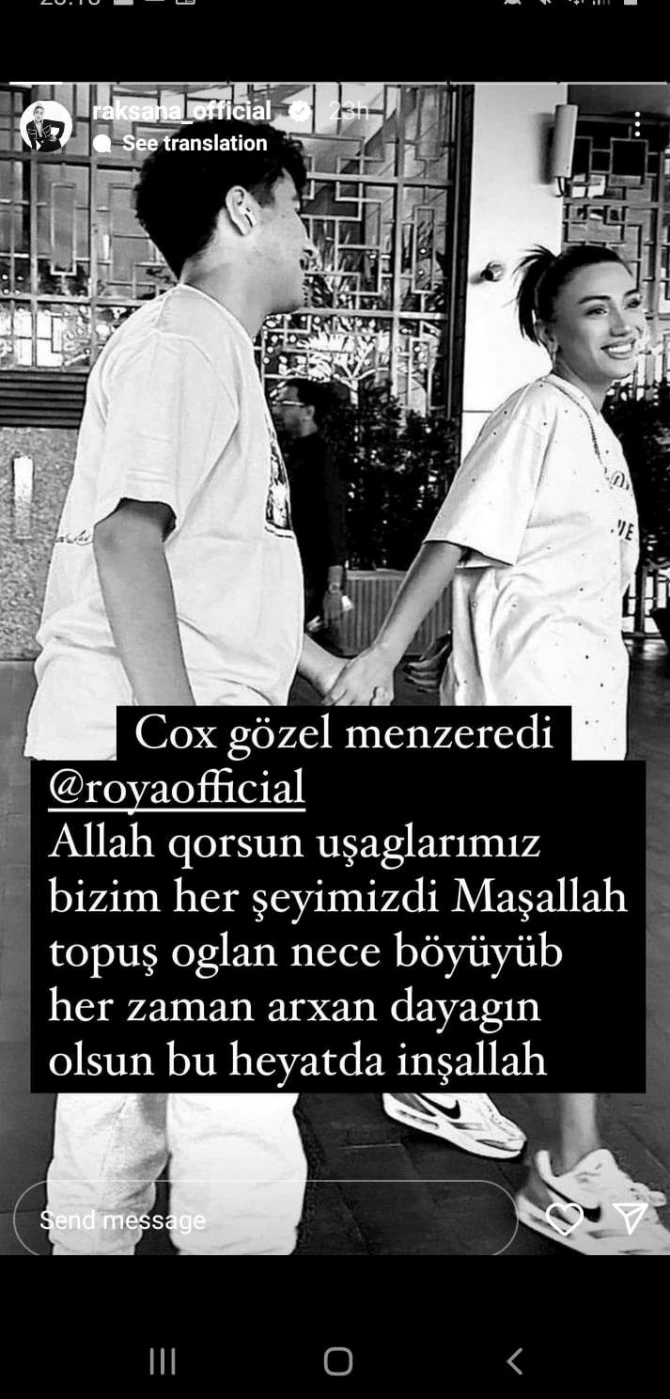 Rəqsanədən Röyanın oğlu Hüseynə: 