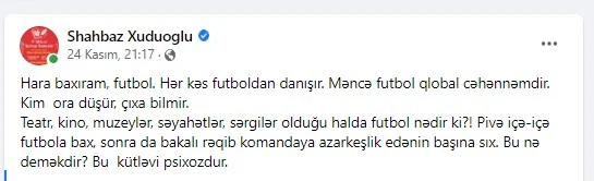 Futbola baxanları qınayıb, özləri tənqid olundular - 