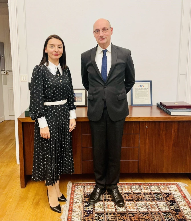 Leyla Abdullayeva Fransa XİN-in departament direktoru ilə görüşüb - FOTO