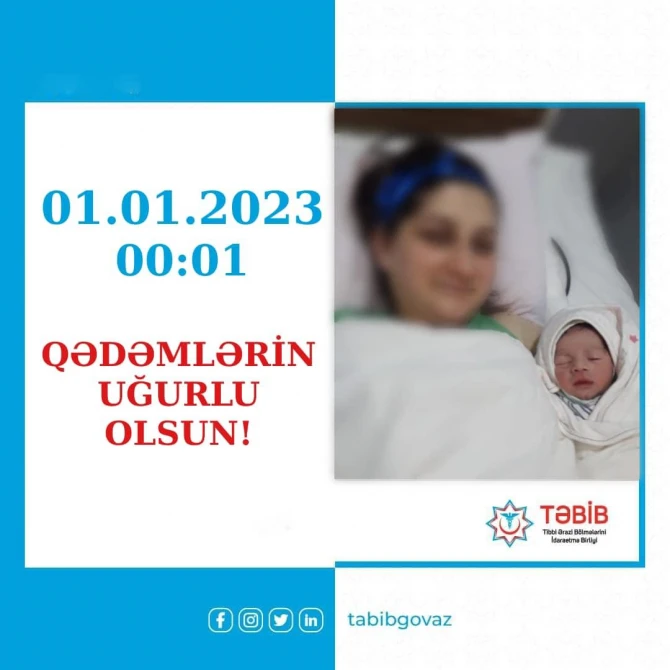 В Азербайджане родился первый ребенок в новом году - ФОТО