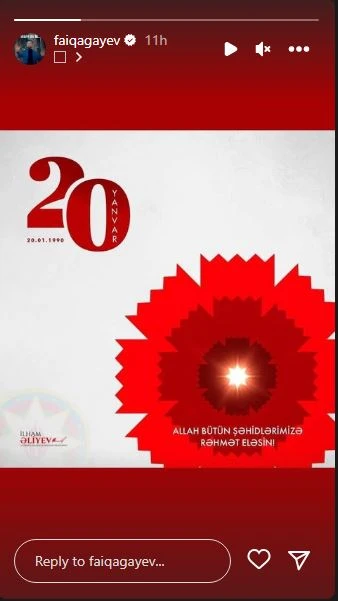 Azərbaycanlı məşhurların 20 YANVAR PAYLAŞIMLARI - FOTO