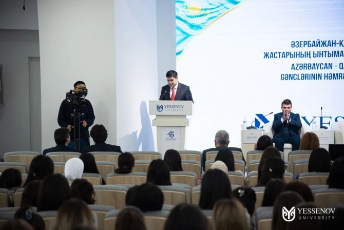 Aktau şəhərində Azərbaycan - Qazaxıstan gənclərinin həmrəylik forumu keçirilib - FOTO