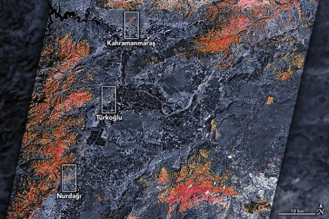 NASA zəlzələdən sonrakı Türkiyəni paylaşdı - XƏRİTƏ