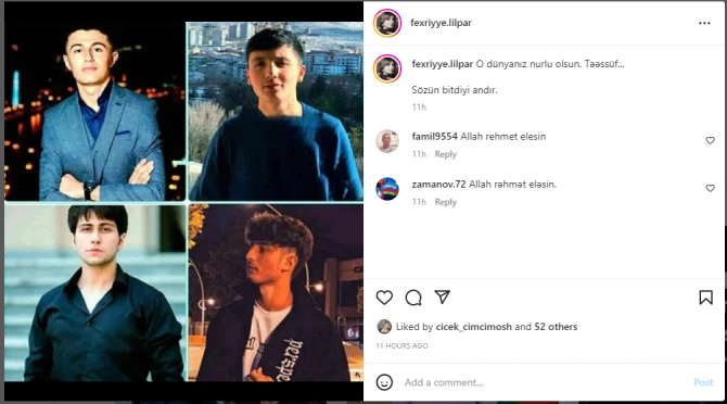 Azərbaycanlı məşhurlar vəfat edən tələbələrdən yazdılar: 