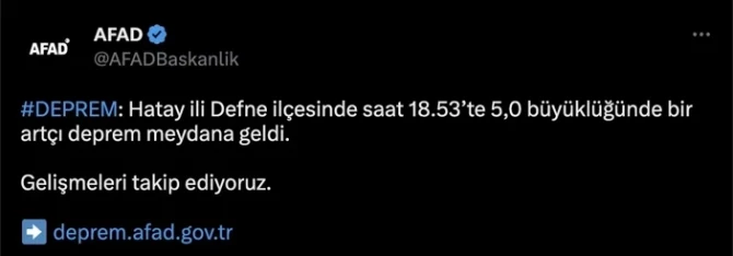 Hatayda 5 bal gücündə zəlzələ oldu - FOTO