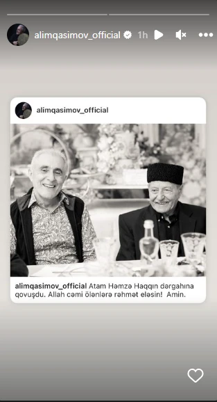 Alim Qasımova ağır itki üz verdi - FOTO