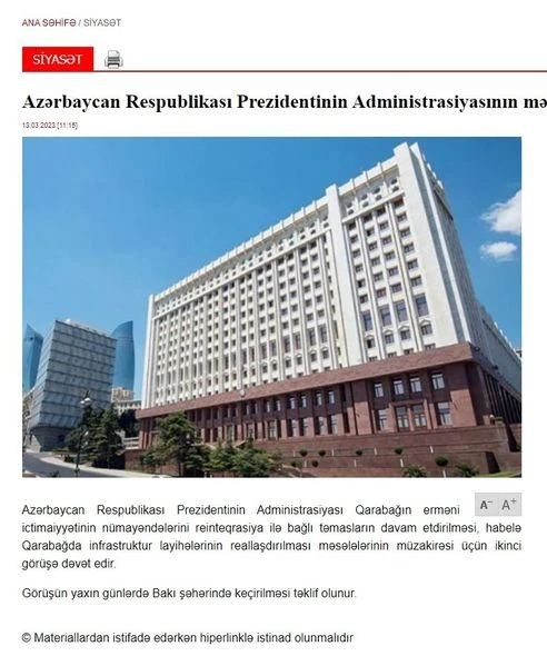 “Caliber”: Separatçılar Qarabağ ermənilərinin Bakıya gəlməsinə qarşı və Azərbaycanın rəsmi dəvət faktı - FOTO