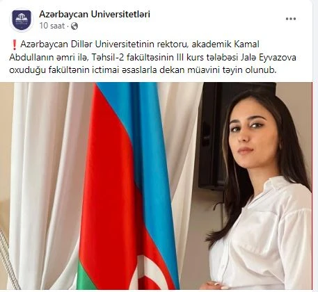 Azərbaycanda tələbəyə yüksək vəzifə verildi - FOTO