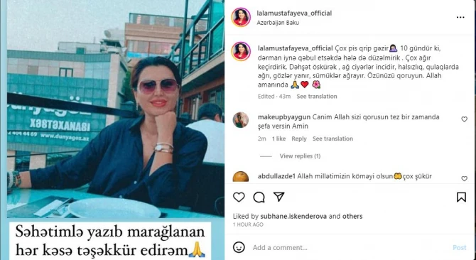 Lalə Mustafayevanın səhhəti pisləşib: 