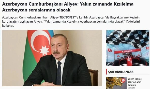 Выступление Президента Ильхама Алиева на TEKNOFEST широко освещалось в турецких СМИ - ФОТО