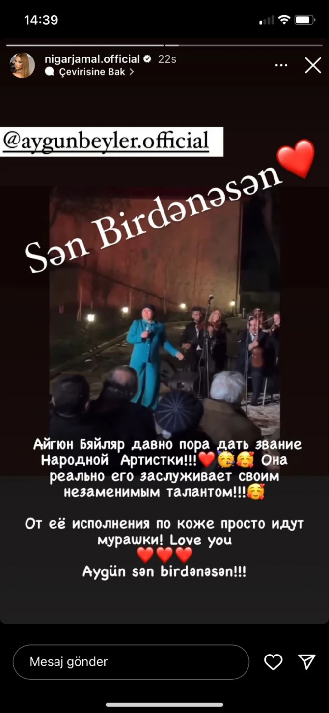 Nigar Camal ona da Xalq artisti adının verilməsini istəyir - FOTO