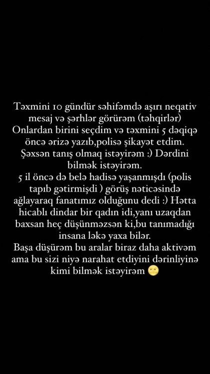 Aynişan Quliyeva izləyicisindən polisə şikayət etdi - FOTO Aynişan Quliyeva izləyicisindən polisə şikayət etdi - FOTO