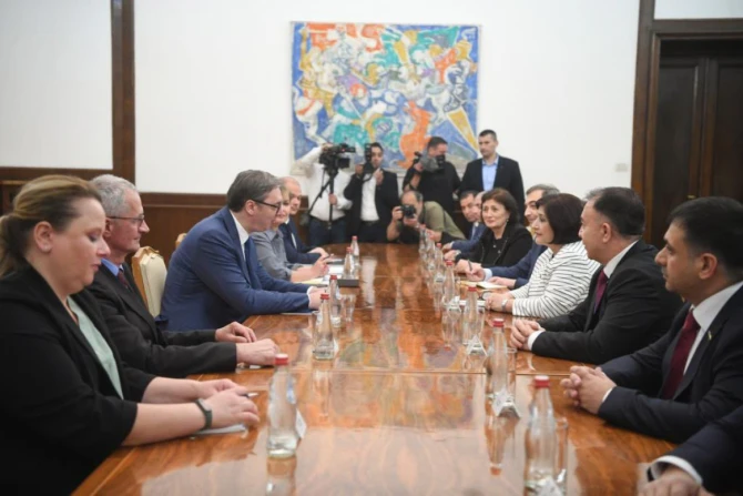 Sahibə Qafarova Serbiya Prezidenti ilə görüşüb - FOTO