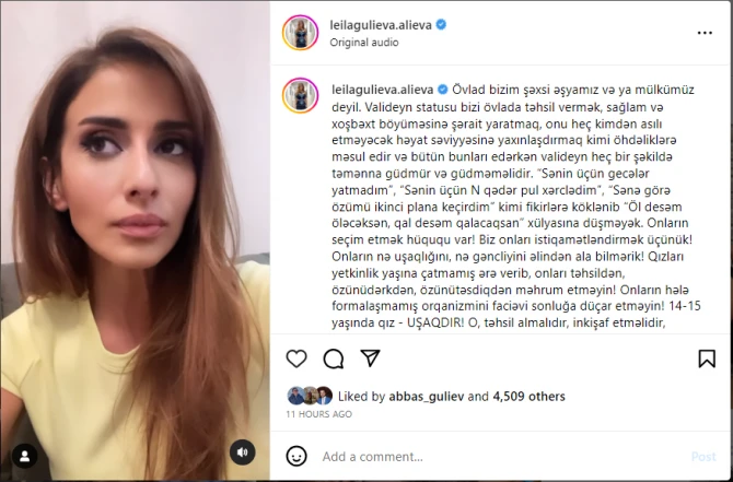 Leyla Quliyevadan ETİRAZ: 