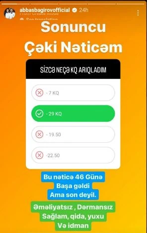 Abbas Bağırov 29 kiloqram arıqlayıb belə oldu - FOTO