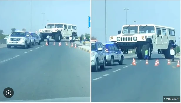 Ərəb şeyxinin lüks avtomobili tıxacda qaldı - Kömək üçün polislər gəldi - FOTO/VİDEO