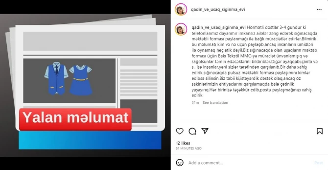 Bakıda Qadın və Uşaq Sığınma evinin adından dələduzluq edilib - FOTO
