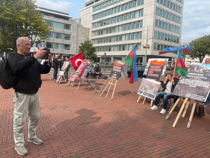 Niderlanddakı icmamız Haaqada Ermənistanın hərbi və ekoloji təxribatlarına etiraz edib - FOTO